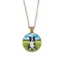 Border Collie Dog Necklace •