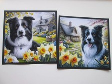 Set of 2 x BORDER COLLIE DOGS
